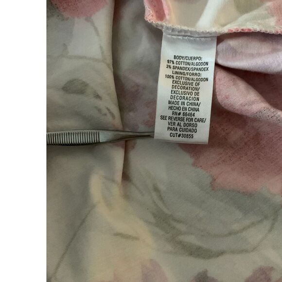 Sandra Darren Women Dress Size 8 Pink Purple Red White Floral Pockets Sleeveless - Picture 6 of 10